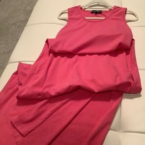 Wendy Williams Hot Pink Cotton Tank Maxi with slight side slit
